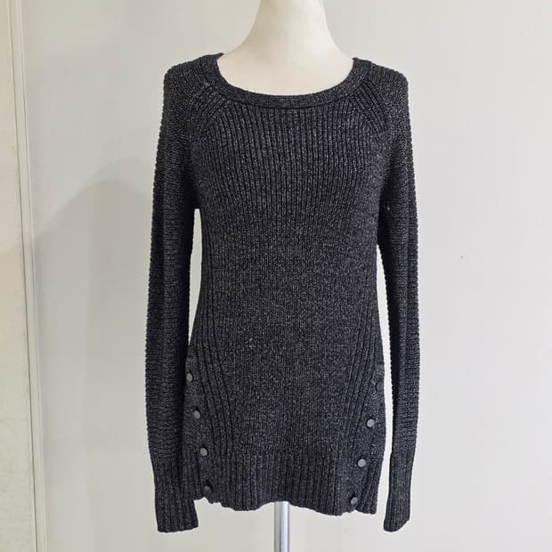 캘빈클라인 빈티지 헤비메탈 트임 블랙글리터 니트