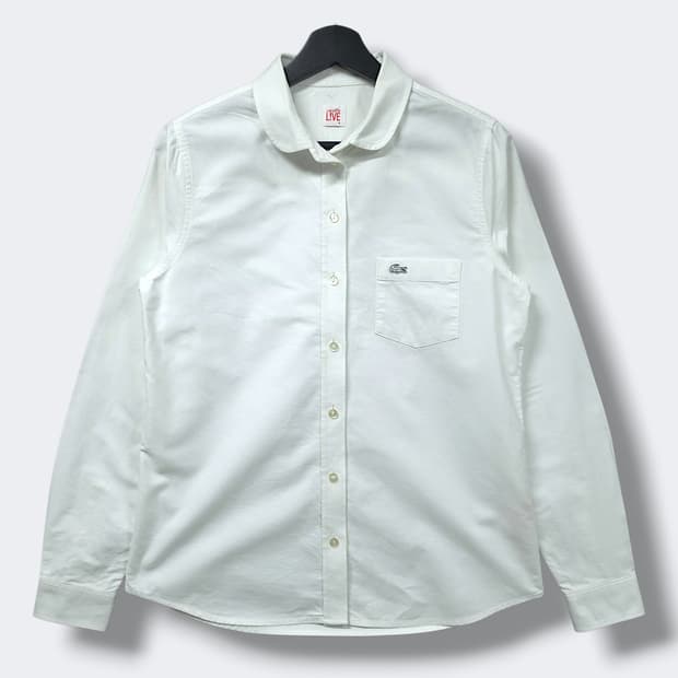 [M] 라코스테 화이트 우먼즈 코튼 긴팔셔츠