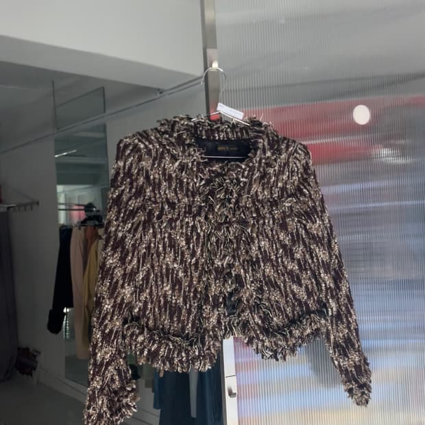 프린지 트위드 자켓