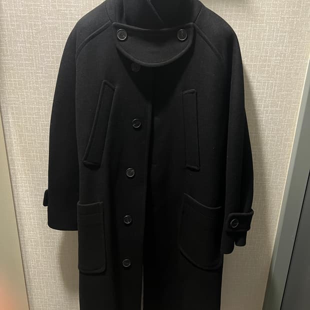 [1]언더마이카 리전.02 발마칸 오버사이즈 울 코트 블랙