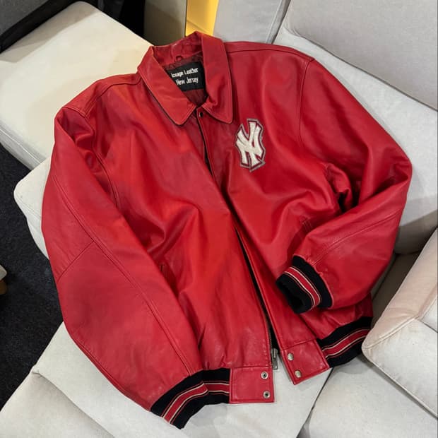 NY 아메리칸 빈티지 레더 자켓 2XL