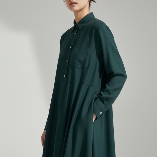 스튜디오톰보이 다크 그린 롱 봄 원피스 F