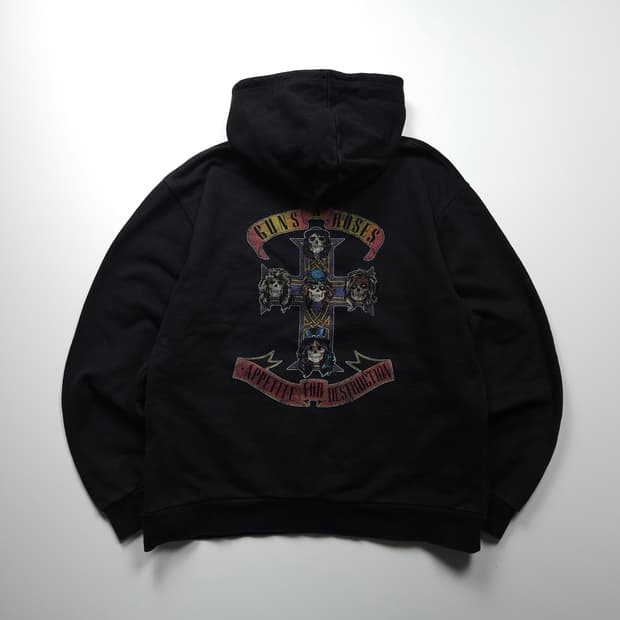 빈티지 건즈앤로지스 락 밴드 후드 티셔츠 (L)