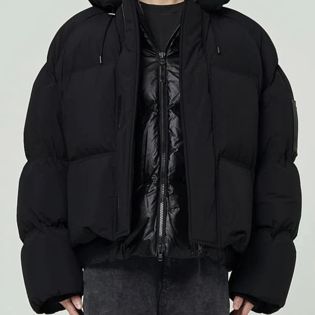 준지 209 패딩 48 더블 다운 점퍼 블랙 숏패딩
