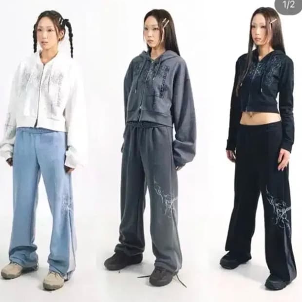 허그유어스킨 팬츠 타투 zipper incision jogger pant