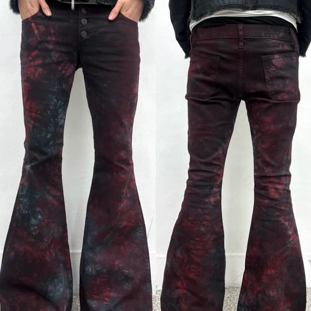 Dee dee blood dye waxed flared jeans
