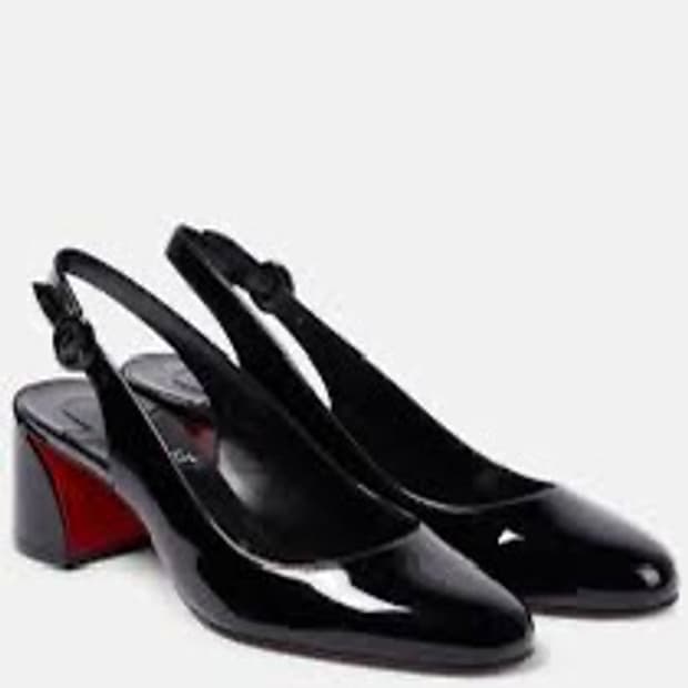 크리스찬 루부탱 So Jane 55 페이턴트 레더 슬링백 펌프스
