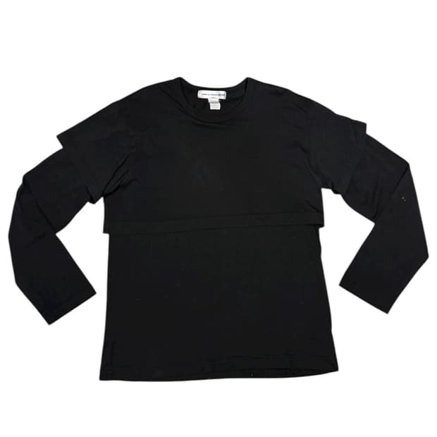 꼼데가르송 아카이브 이중 원단 레이어드 롱슬리브 티셔츠