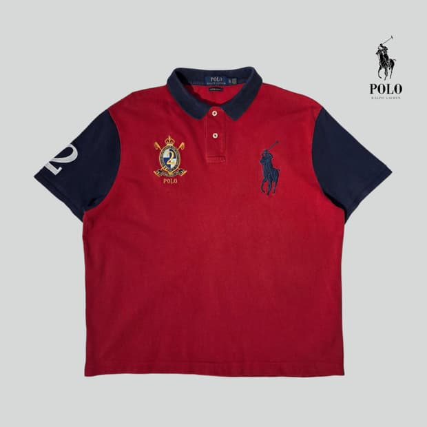 [XL]폴로랄프로렌 커스텀 슬림핏 빅포니 카라 반팔 티셔츠