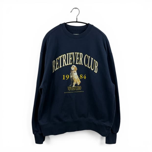 (M) 비바스튜디오 리트리버 맨투맨 네이비