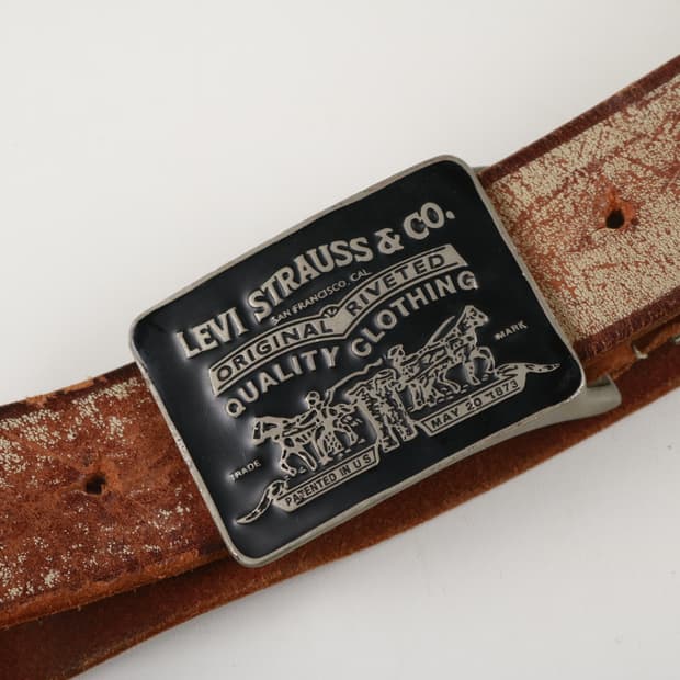 [26~32인치] 빈티지 리바이스 버클 가죽 벨트
