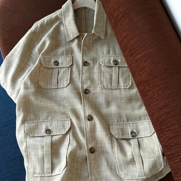 Light poly woven 2way H/S field shirket