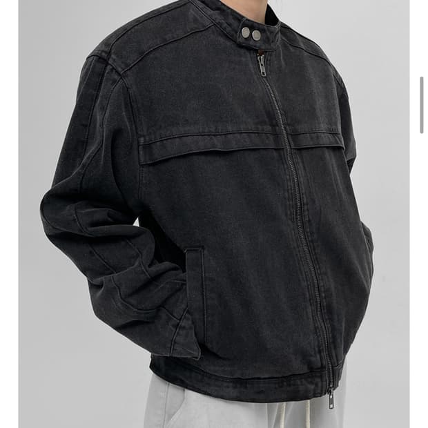 블랙업 워싱 데님 자켓
