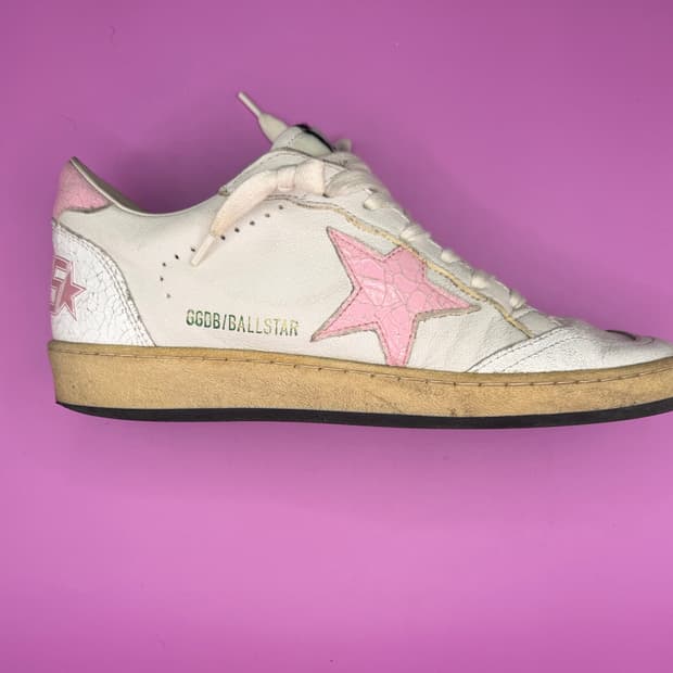 골든구스 볼스타 화이트 핑크 스파클 (Ball Star)