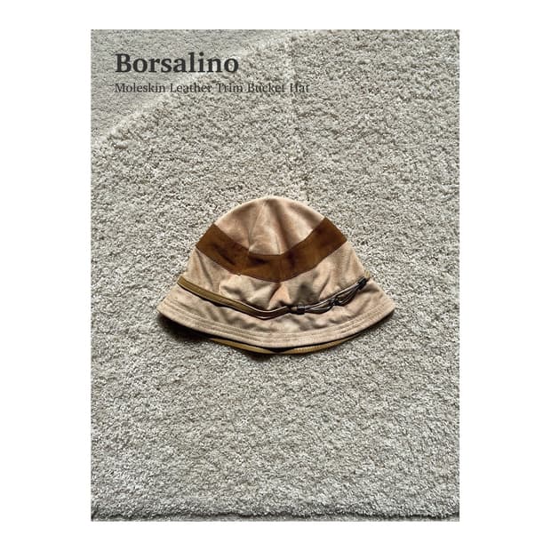 Borsalinos 몰스킨 레더 버킷햇 