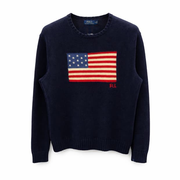폴로 랄프로렌 성조기 니트 M 네이비