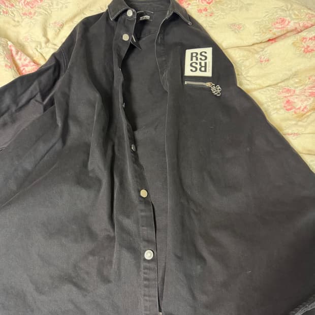[L] 라프시몬스 체인 데님 셔츠