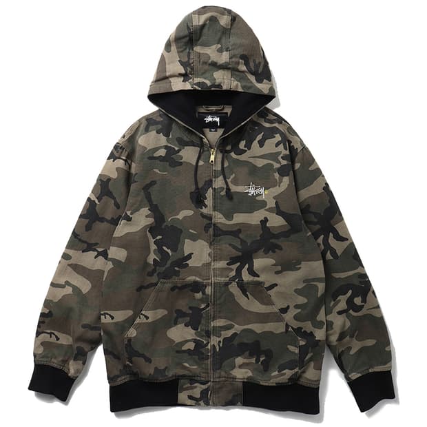 스투시 STUSSY Camo Canvas Zip Hoodie