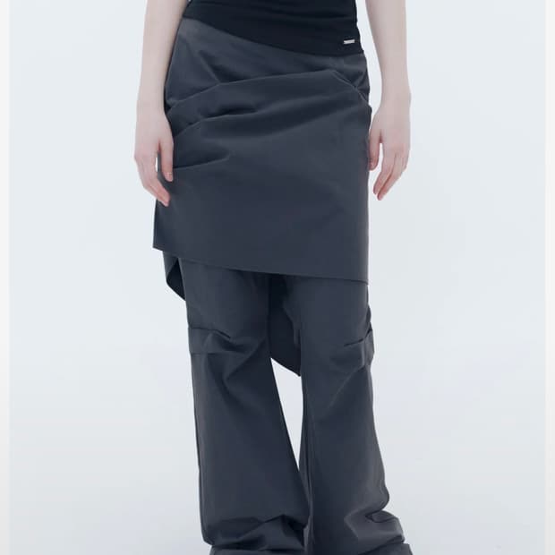 미세키서울 draped chiton midi skirt pants 차콜