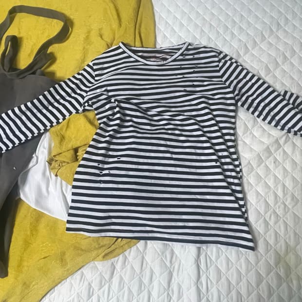 피에르 발망 스트라이프 디스트로이드 데미지 롱슬리브 2011