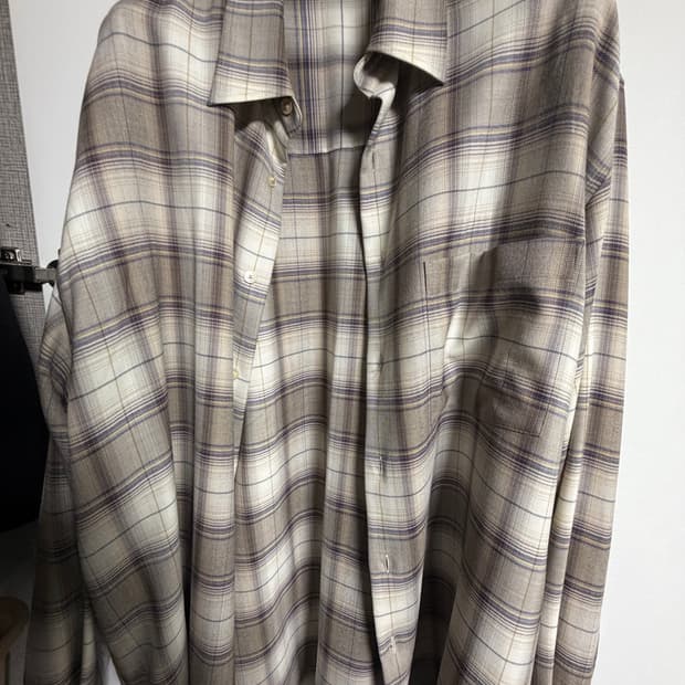 오라리 23AW 브라운 체크셔츠