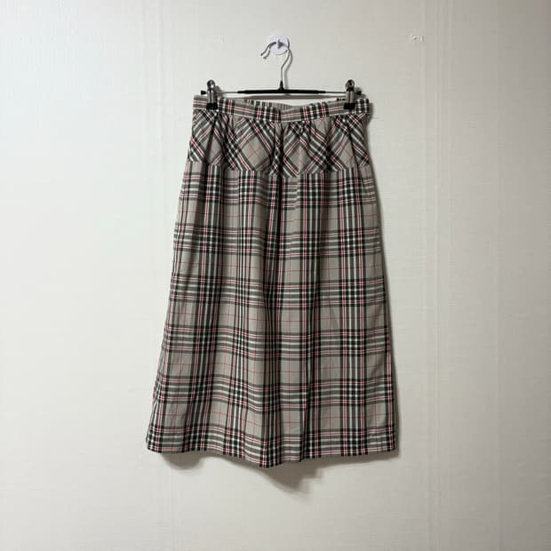빈티지 노바체크 패턴 미디스커트