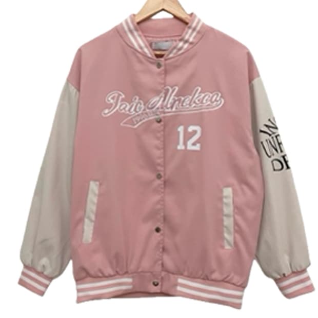 딸기우유 핑크 야구점퍼 