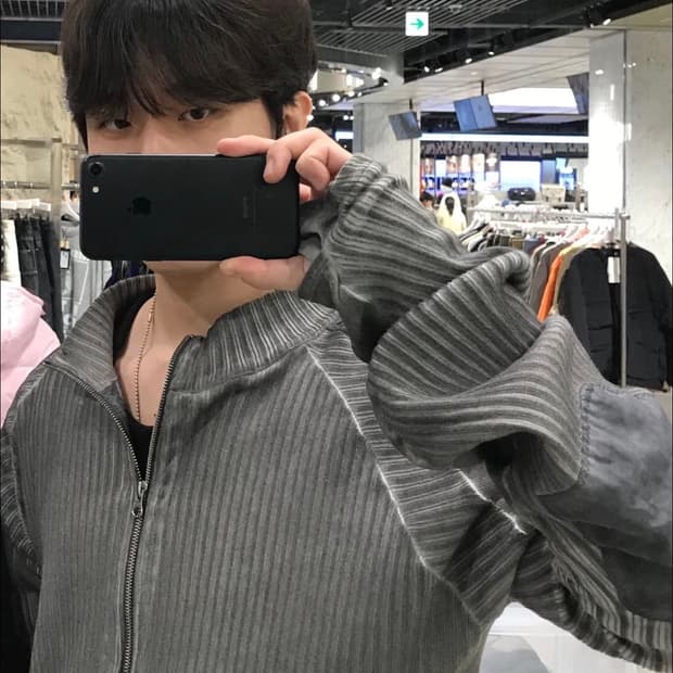 에이시네틱스 집업 가디건 그레이