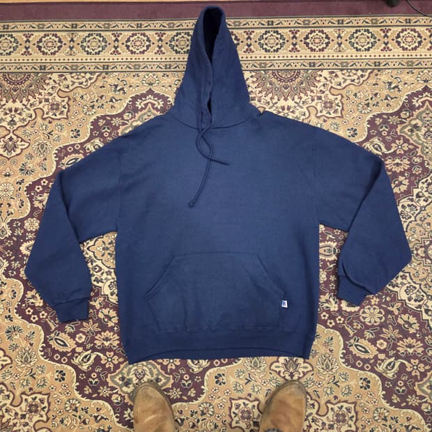 90s 빈티지 러셀 후드 네이비 L