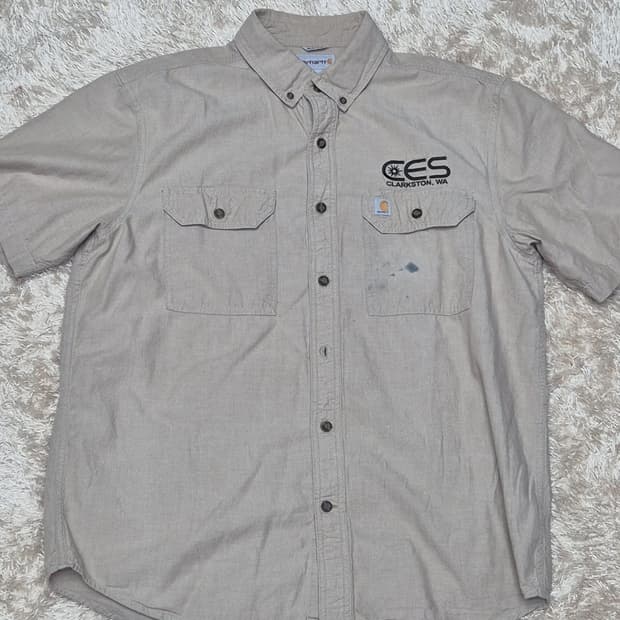 칼하트 릴렉스핏 반팔 셔츠 L 베이지