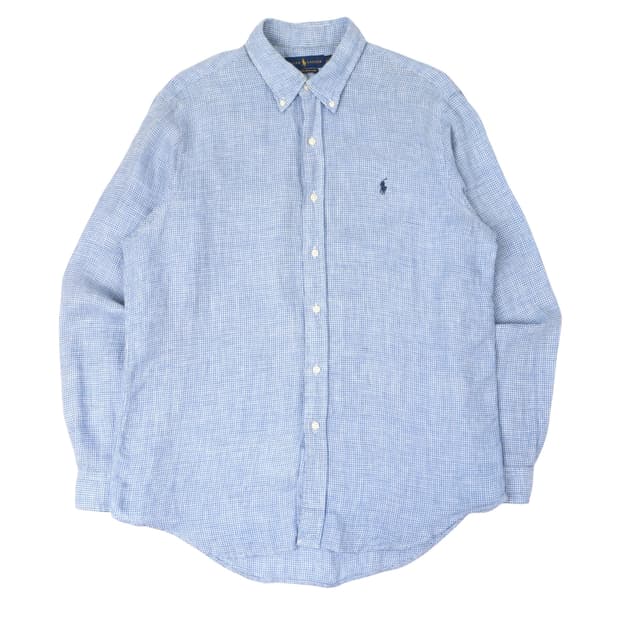 폴로 랄프로렌 오션워시 린넨 하운드투스 체크 셔츠