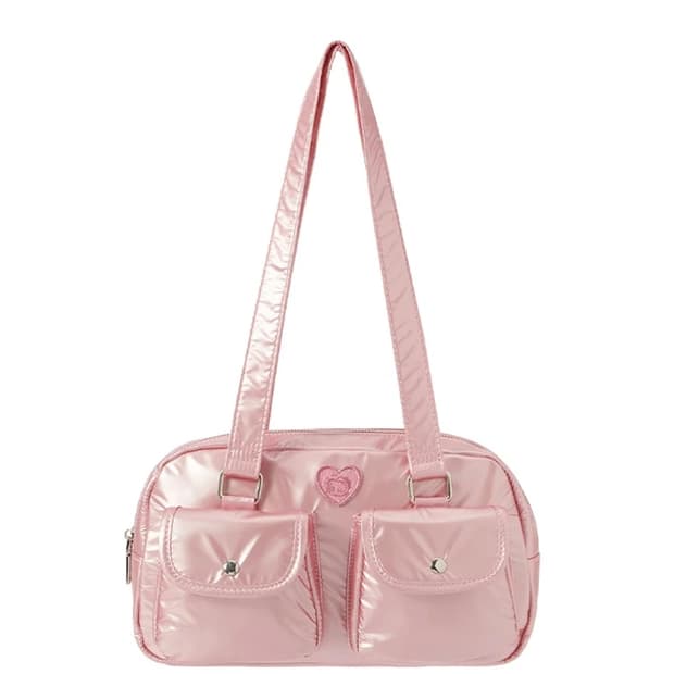 베티붑 글로시 투 포켓 숄더백 핑크