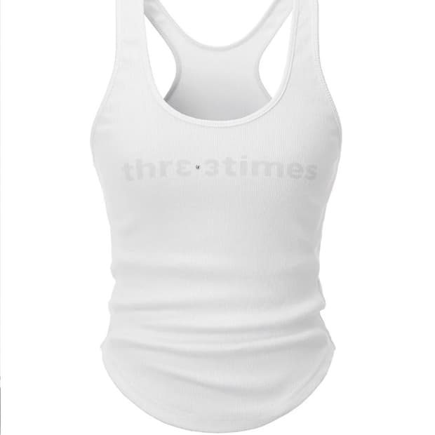 쓰리타임즈 하트 스터드 탱크 탑 화이트 s