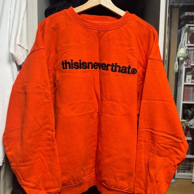 디네댓 오렌지 맨투맨 주황 디스이즈네버댓 후드 빈티지 형광
