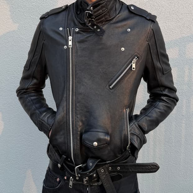 빈티지 바이커 레더 자켓