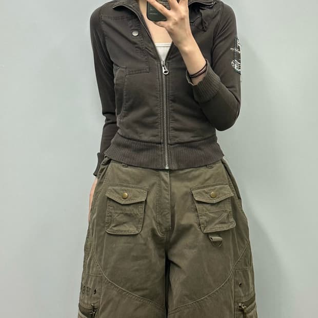 디젤 y2k 와투케 차콜 코튼 집업