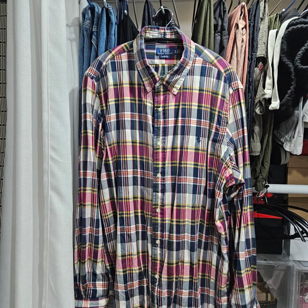 폴로 랄프로렌 체크셔츠 커스텀핏 XL