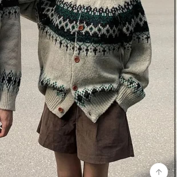 슬란드 눈꽃 노르딕 오버핏 니트 가디건