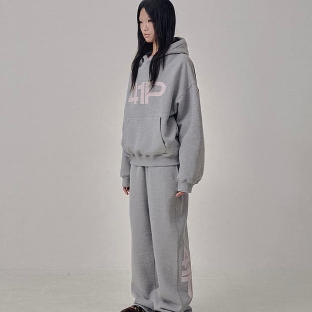 사일프레이 41P 회색 후드티 + 트레이닝 바지 세트