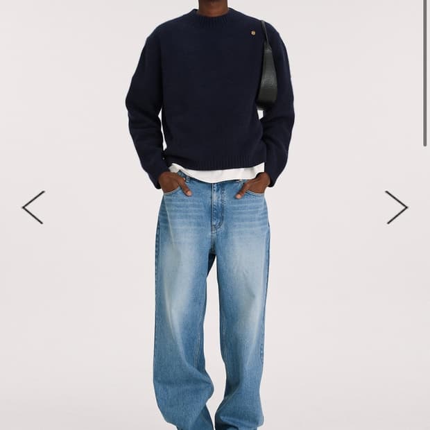 (새상품 M) 렉토 로우라이즈 와이드 데님