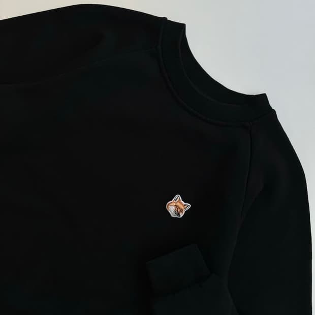 메종키츠네 폭스헤드 블랙 맨투맨,스웻셔츠