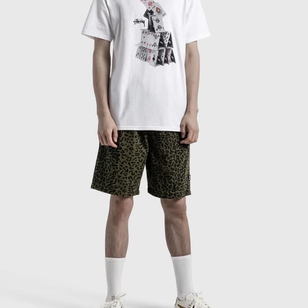스투시 레오파드 쇼츠 올리브  루즈핏 (M)