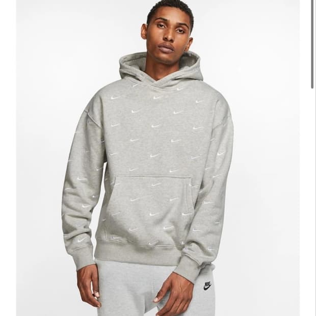 나이키 nrg 스우시 로고 후드 그레이 헤더