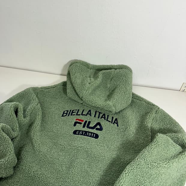 M 100 FILA 휠라 오버핏 라이트카키 후디 후리스자켓