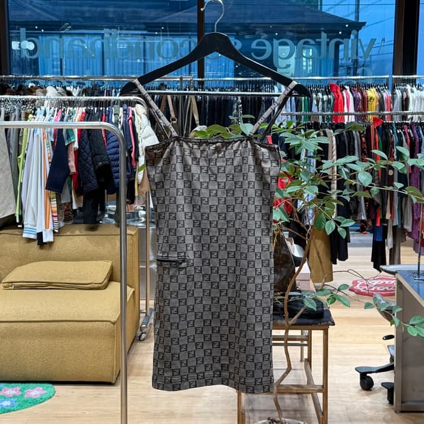 펜디 브라운 주카 슬리브리스 원피스 