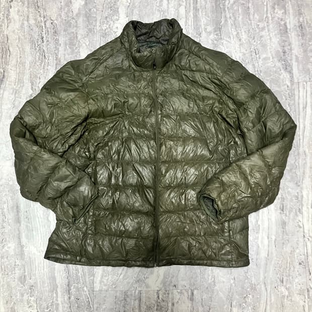 일본빈티지 올드스쿨아메카지스트릿 시골너드남 혁오풍 경량패딩 카키