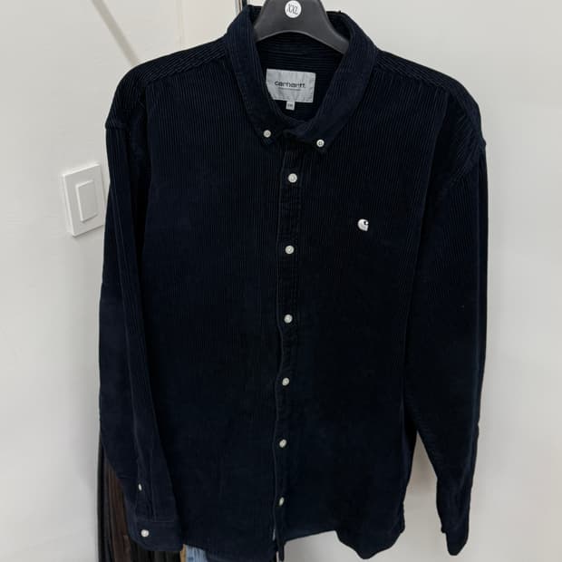 칼하트 wip 코듀로이 셔츠 네이비