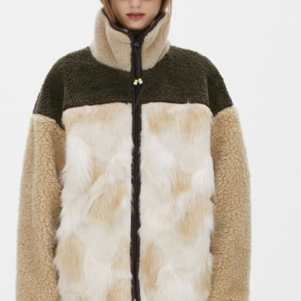 open yy 퍼 플리스 베이지