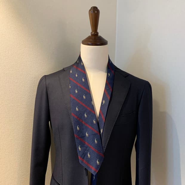 폴로 랄프로렌(POLO) 포니 로고플레이 스트라이프 명품넥타이 네이비
