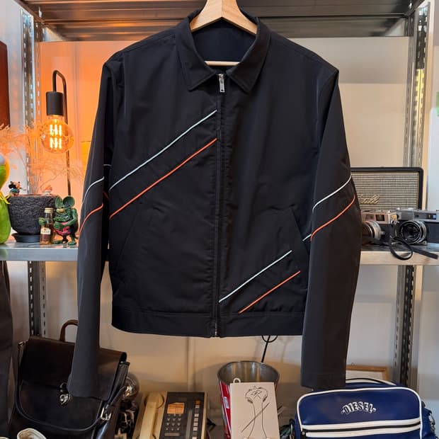  MSGM 블랙 파이핑 자켓 48 L